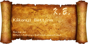 Kákonyi Bettina névjegykártya